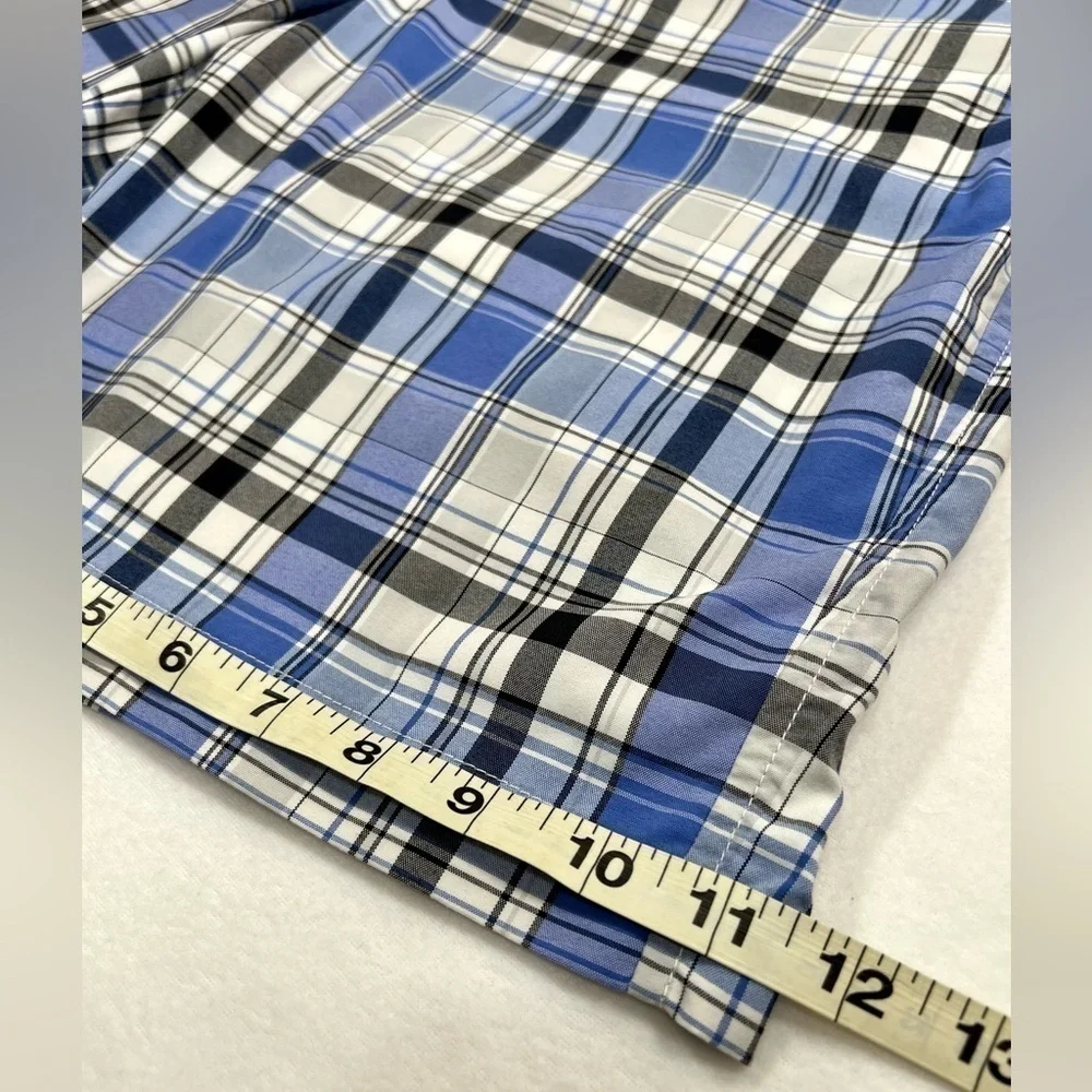 FOOTJOY Men’s Blue Black Plaid Golf Golfer‎ Golfing Preppy Shorts Size 34 Waist